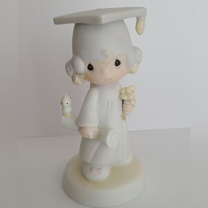 Vintage 80s Precious Moments Graduation Girl Porcelain Collectible Figurine